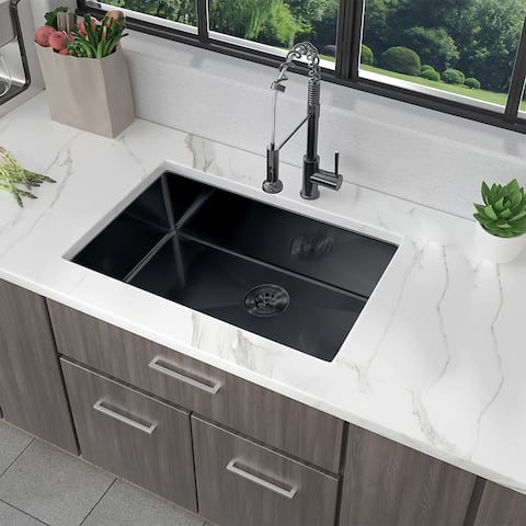 DORNBERG 32" L X 18" W Undermount Kitchen Sink With Sink Grid
