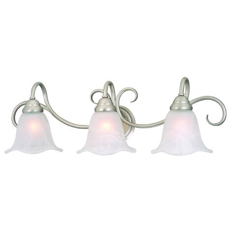 Bella 3 Light Brushed Nickel Bathroom Vanity Fixture - 28.25-in W x 9-in H x 8.25-in D