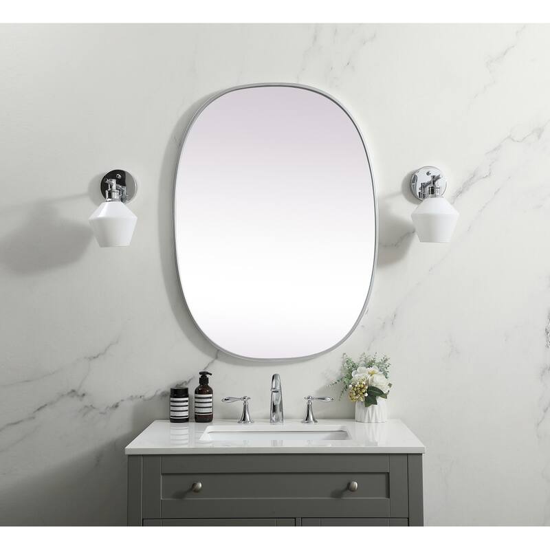 Indigo Home Metal Frame Oval Mirror 27x36 Inch