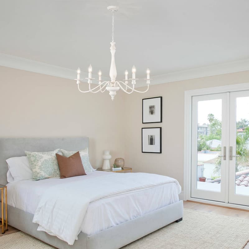 6-Light Candlestick Hanging Ceiling Light Fixture Linear Chandelier Lighting for Kitchen Island