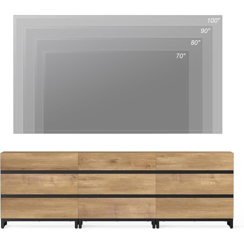 Dresser for Bedroom, Closet Organizers and Storage, Chest of Drawers with Metal Base, Modern Wood Dresser for Living Room