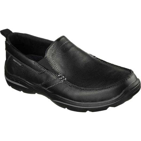 skechers loafers mens black