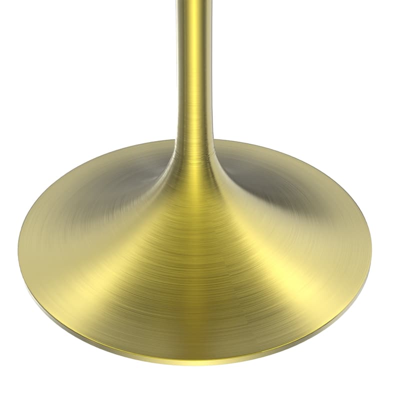 Verve 36" Round Dining Table with Stone Top and Brushed Gold Base - 29.34" H x 35.43" W x 35.43" D