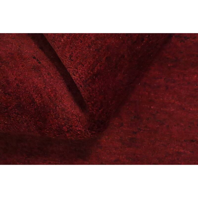 Hand Knotted Oriental 100% Wool Carpet Modern Solid Red Gabbeh Area Rug - 5' 11'' X 3' 8''