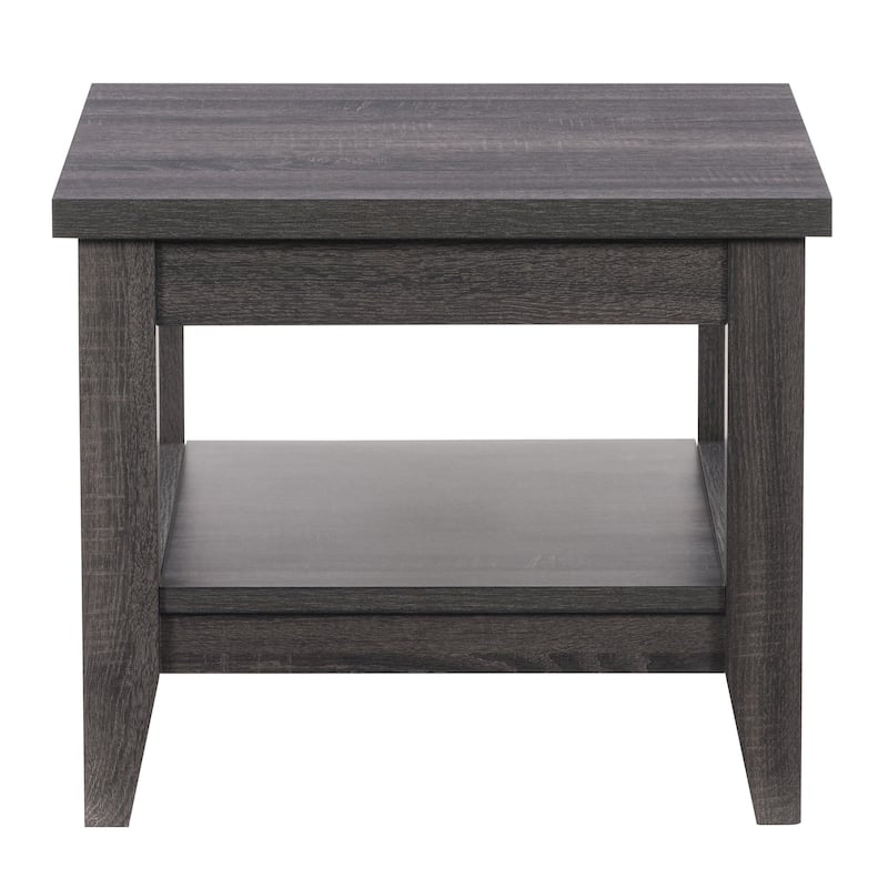 Hollywood Side Table with Shelf, Dark Grey