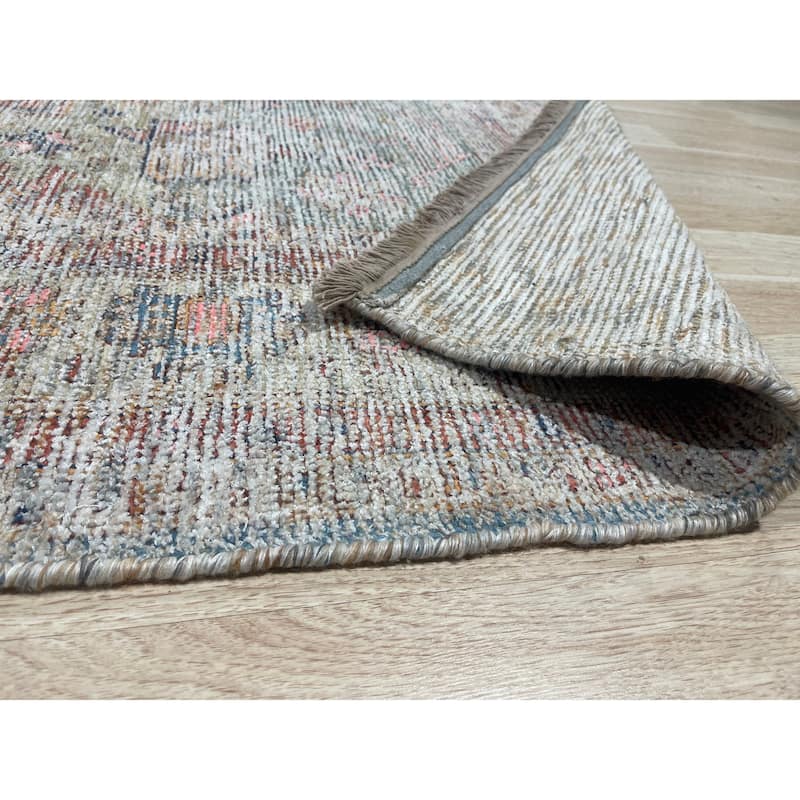Home Decor Rust Hand-Woven Wool Oriental Design Rug by EORC Luxurious and Elegant Area Rug for Adding Warmth and Classic Style