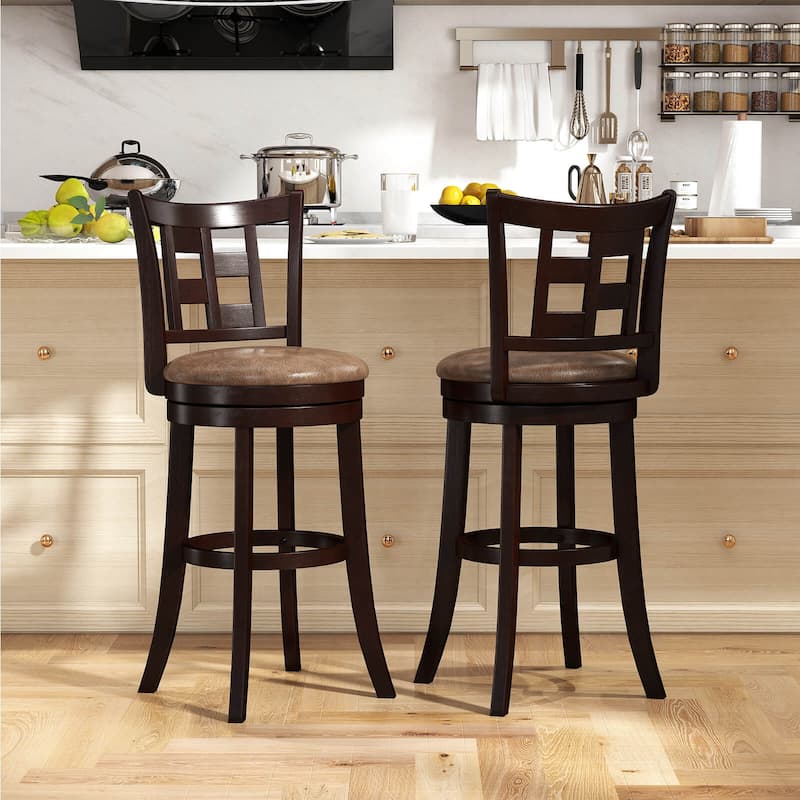 Costway Set of 2/4 Bar Stools 30" Swivel Bar Chairs with Footrest, - See Details