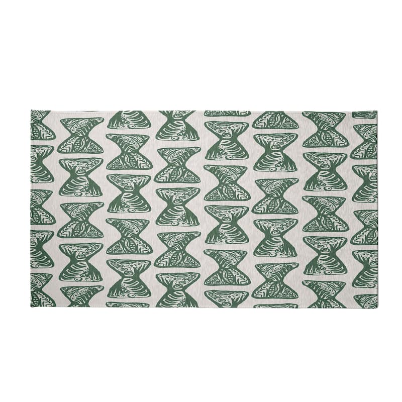 Bongo Rhythm Rug - 3' x 5' - Dark Green/Sage