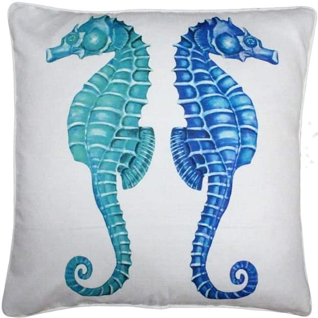 Capri Seahorse Reflect Throw Pillow - Polyester