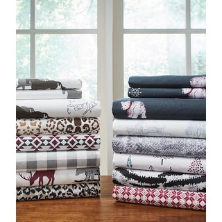 Pointehaven Soft Cotton 180 GSM Deep Pocket Oversized Flannel Sheet Set
