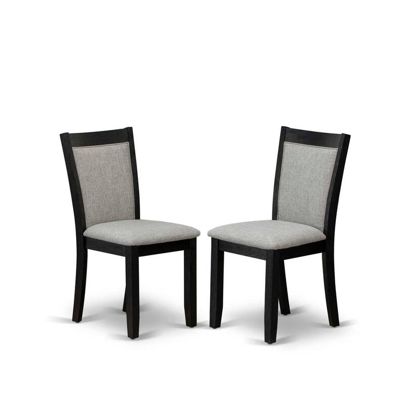 3-Piece Wirebrushed Black Solid Wood Top - Dining Room Set - Seats-4
