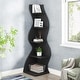 preview thumbnail 17 of 27, 5 Tier Corner Shelf Tall Bookshelf Bookcase 1PC - Black