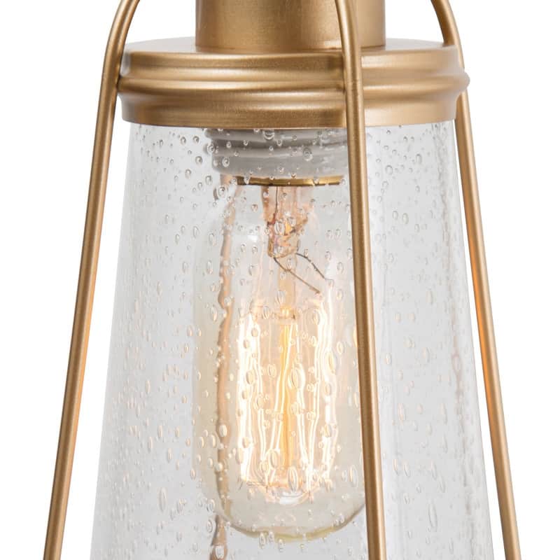 Modern Glam Gold 1-light Mini Kitchen Island Pendant with Bubble Glass - N/A