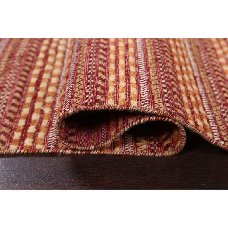 Geometric Striped Oriental Gabbeh Kashkoli Wool Area Rug Hand-knotted - 2'6" x 3'11"