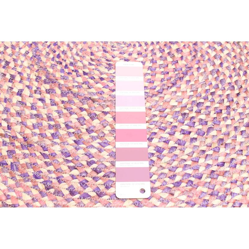 ECARPETGALLERY Braided Weave Palas Denizli Pink Jute Rug - 3'0 x 3'0