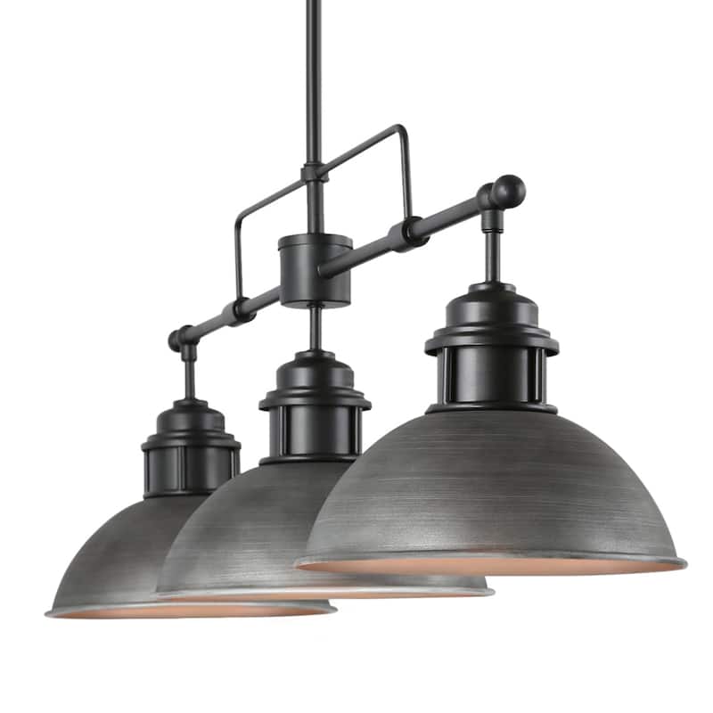 3-Light Farmhouse Retro Metal Linear Dome Pot Lid Pendant Light/Kitchen Island Lights