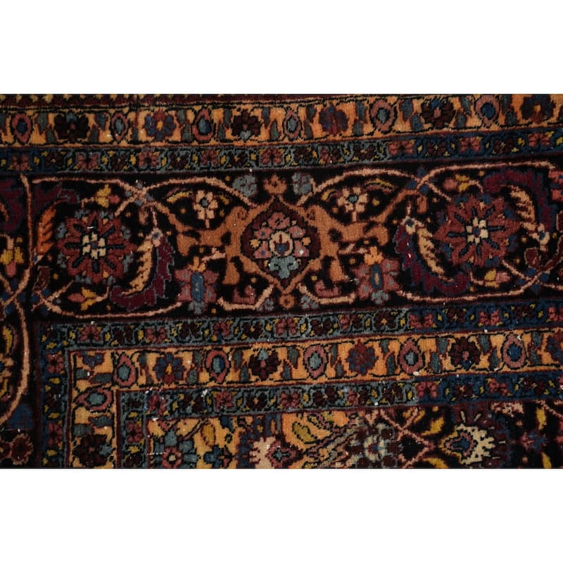 Hand Knotted Oriental 100% Wool Carpet Traditional Floral Red Mashad Area Rug - 5' 9'' X 4' 4''