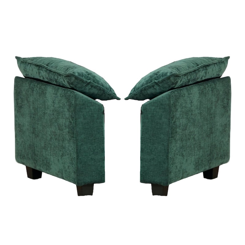 Cloud Sofa Armrests only, Sectional Couch, Comfy Double Layer Upholstered Seat Cushion, Breathable Chenille Fabric - Green