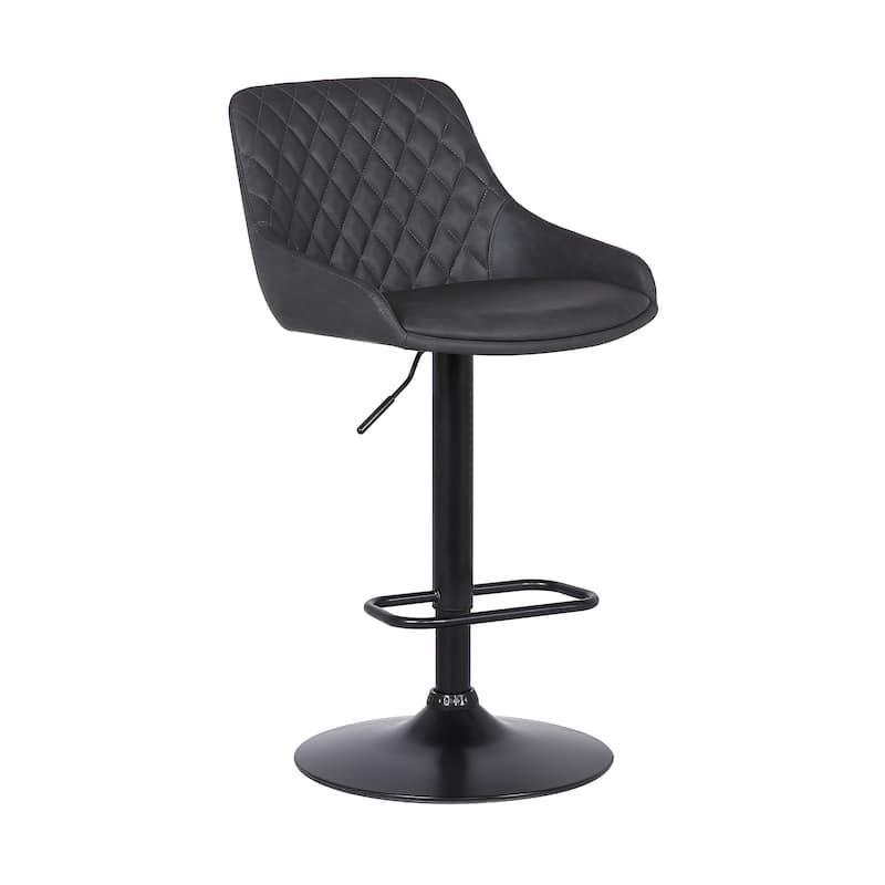 Anibal Modern Swivel Adjustable Barstool, Upholstered Counter Height Chair with Metal Frame