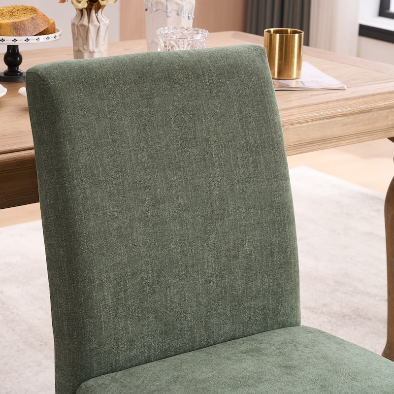 Boucle Fabric Upholstered Dining Chairs (Set of 2)