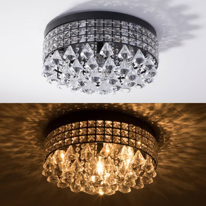Maxax 4 - Light 15'' Crystal Metal Flush Mount
