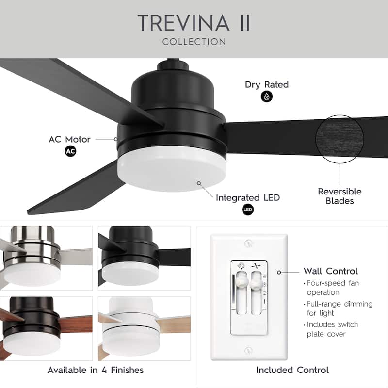 Trevina II Collection LED 52" 3-Blade Fan - 10.500" x 25.250" x 11.370"