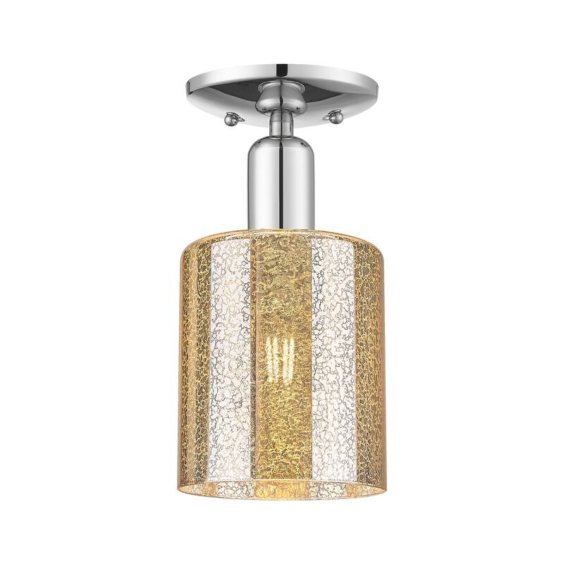 Innovations Lighting Endless Possibilities Arcadia - Cobbleskill - 1 Light 5" Semi-Flush Mount - Mercury/Polished Chrome