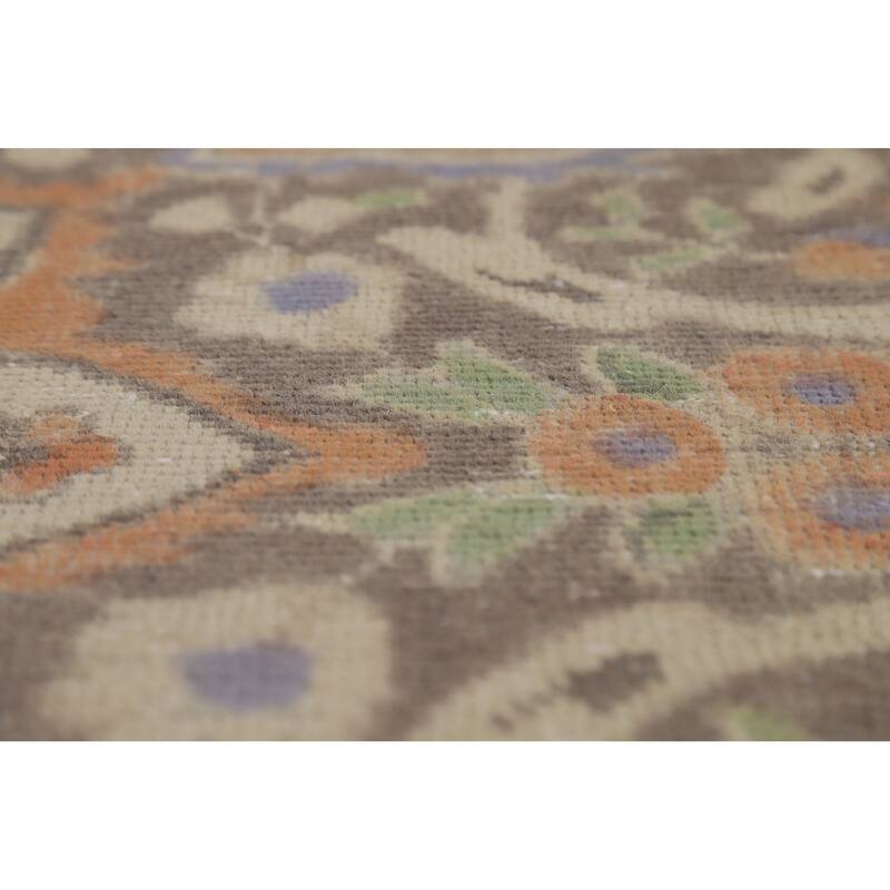 Blue Medallion Tabriz Persian Vintage Rug Hand-Knotted Wool Carpet - 9'7" x 12'4"