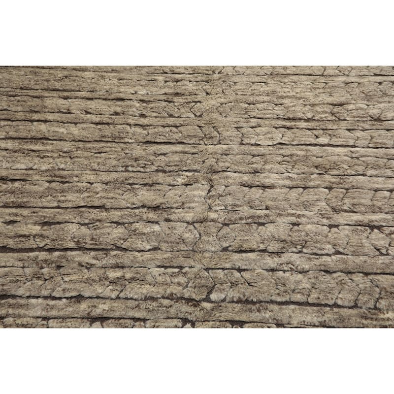 9x12 Tibetano Hand Knotted Wool Beige Moroccan Modern & Contemporary Boho Rug - 9' x 12'