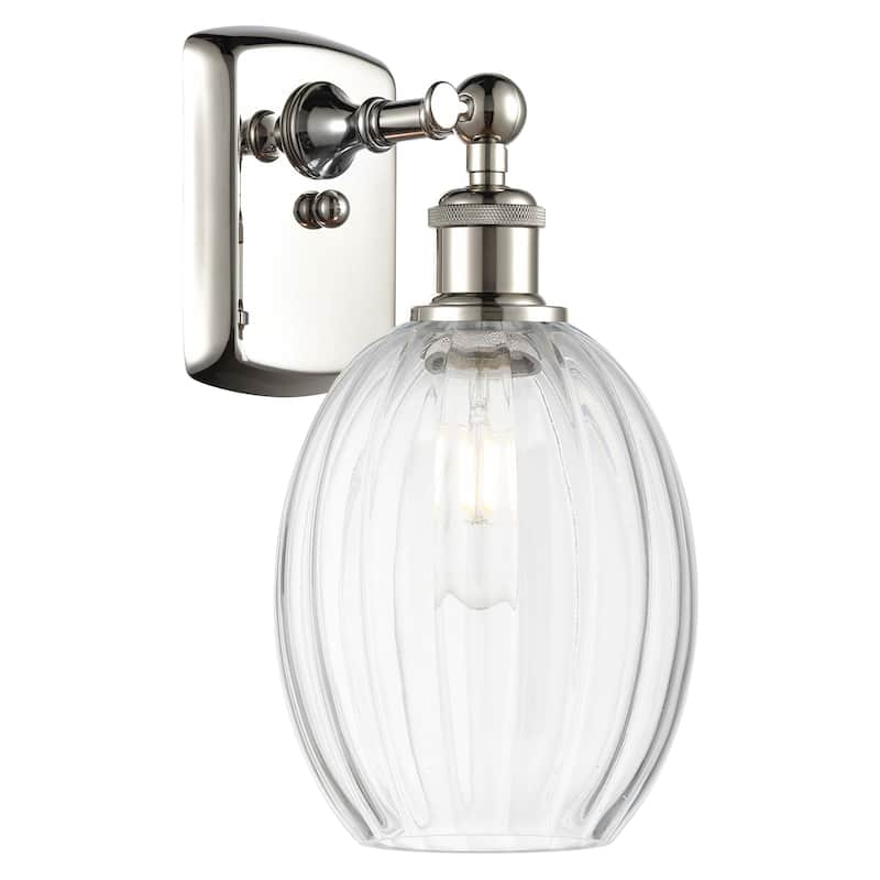 Innovations Lighting 516-1W-12-7 Preston Sconce Preston 12" Tall Wall - Polished Nickel / Clear
