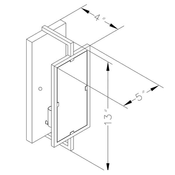 1-Light Matte Black Indoor Modern Wall Sconce - 5 in. W x 13 in. H x 4 in. E