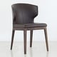 preview thumbnail 1 of 8, Cabo Mid-century Modern Faux Leather Wingback Chair with Solid Wood Base - Wood Base Brown