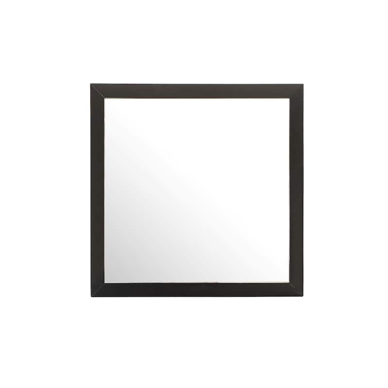 Wooden Framed Square Dresser Wall Mirror - 41" - Black
