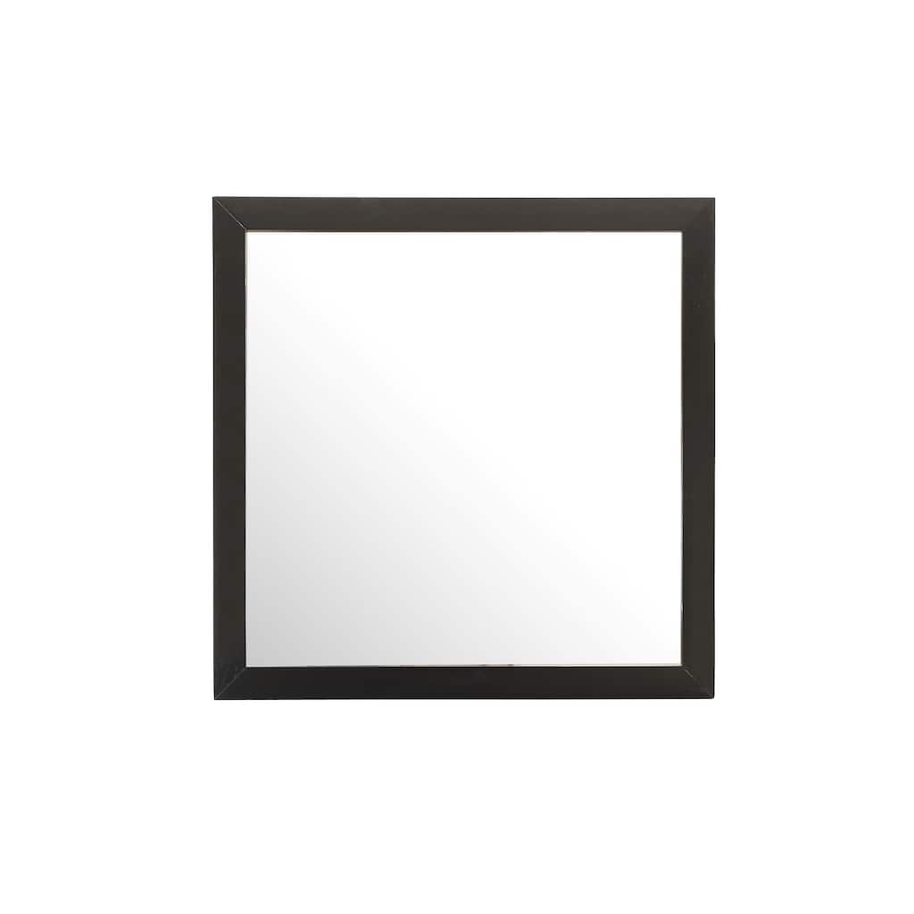 Wooden Framed Square Dresser Wall Mirror - 41" - Black