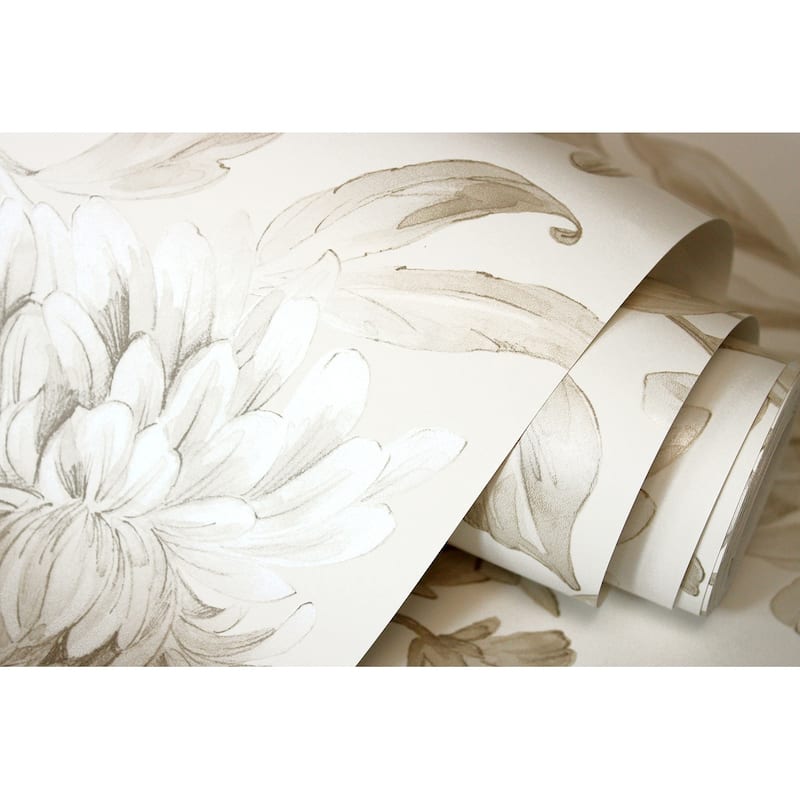 Fine Decor Gabriela Neutral Floral Wallpaper