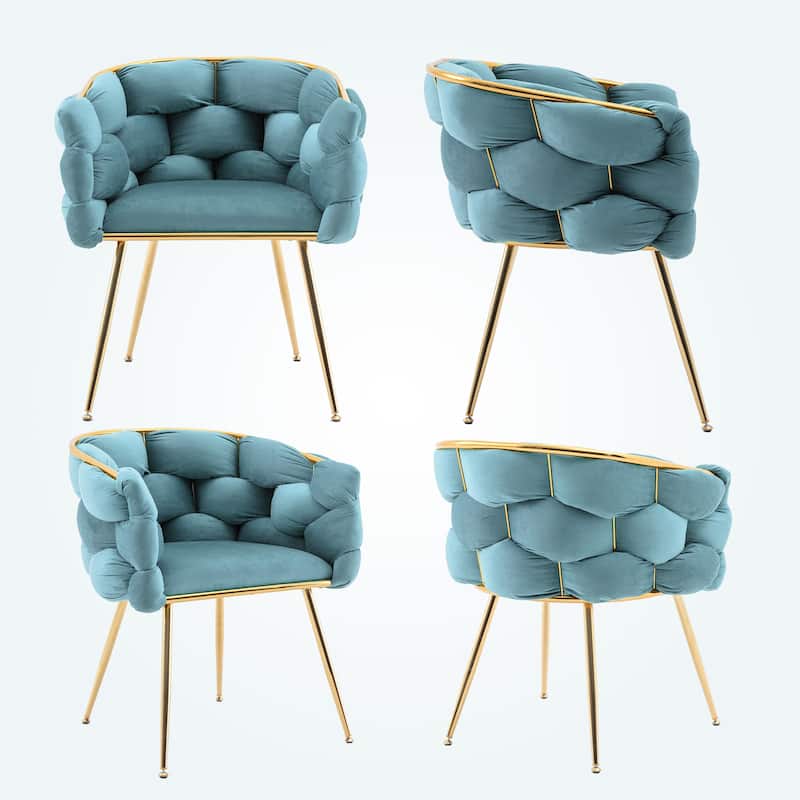 Modern Velvet Dining Chair with Metal Legs