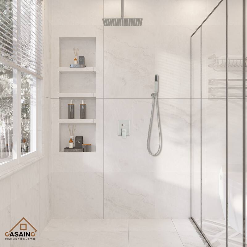 CASAINC 2-Function 16-In Wall Mounted Shower System - Brushed Nickel