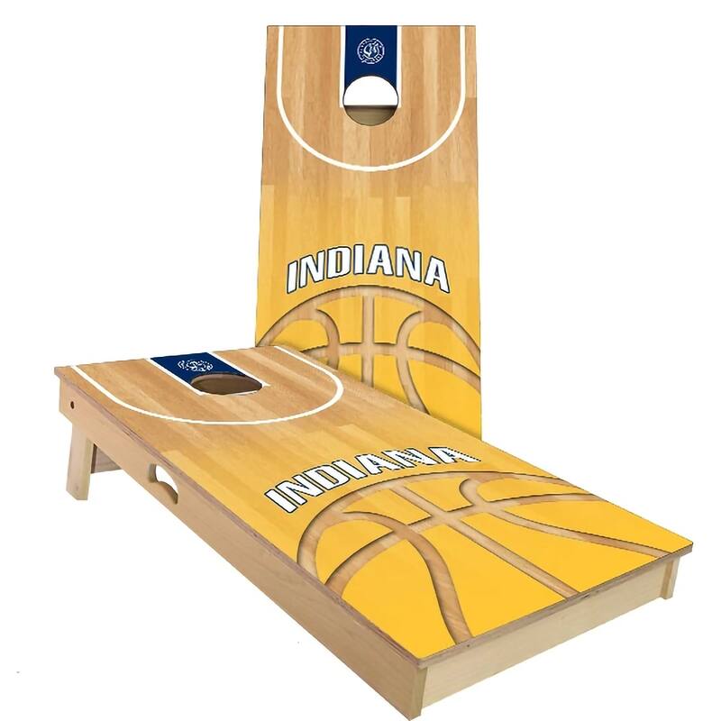 Indiana Pacers Basketball Outdoor Cornhole Board Set - Backyard 2x4 - Include Edge Lights