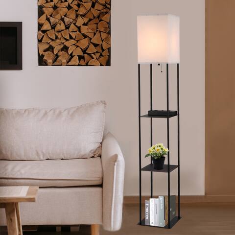 LED Modern Shelf Floor Lamp with Plant Light