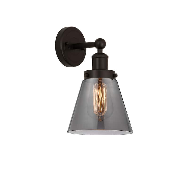 Innovations Lighting 616-1W-10-7 Cone Sconce Cone 10" Tall Wall Sconce - Oil Rubbed Bronze / Plated Smoke