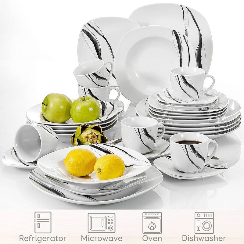 VEWEET 'Teresa' Porcelain Dinner Plate Sets (Service for 6)