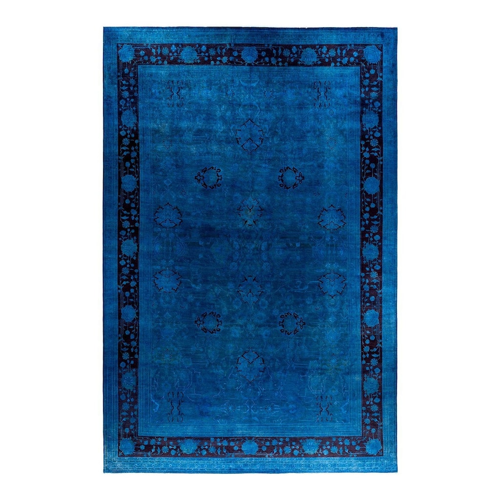 Fine Vibrance One-of-a-Kind Hand-Knotted Area Rug - Blue, 11' 10" x 17' 9" - 11' 10" x 17' 9"