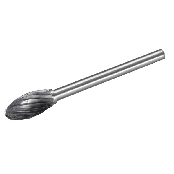 Tungsten Carbide Single Cut Rotary File Flat Top Tree Shape with 1/8 Inch Shank - Flat Top Tree Shape - 1/8"x1/4"