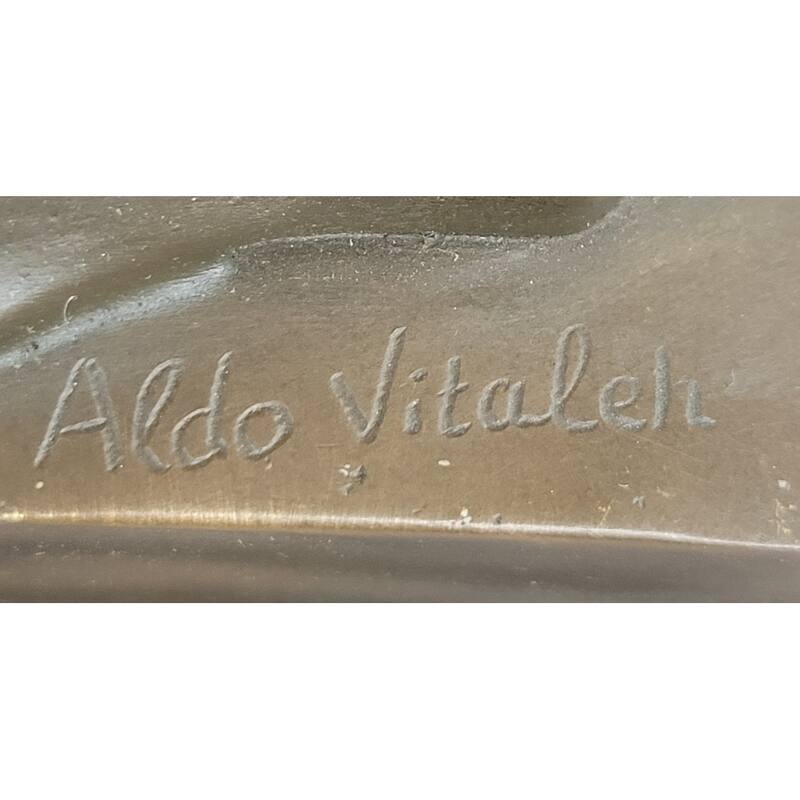 Aldo Vitaleh Water Carrier After Dominique Alonzo – Bronze Sculpture On Marble Base