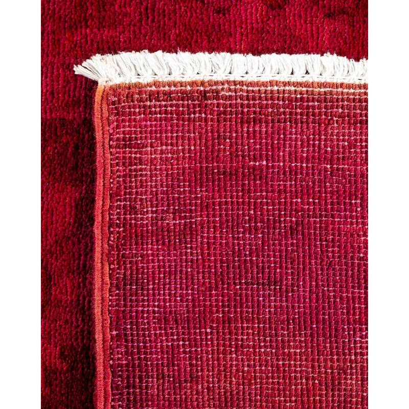 Overton Hand Knotted Wool Vintage Inspired Modern Contemporary Overdyed Pink Runner Rug - 2' 8" x 22' 1"