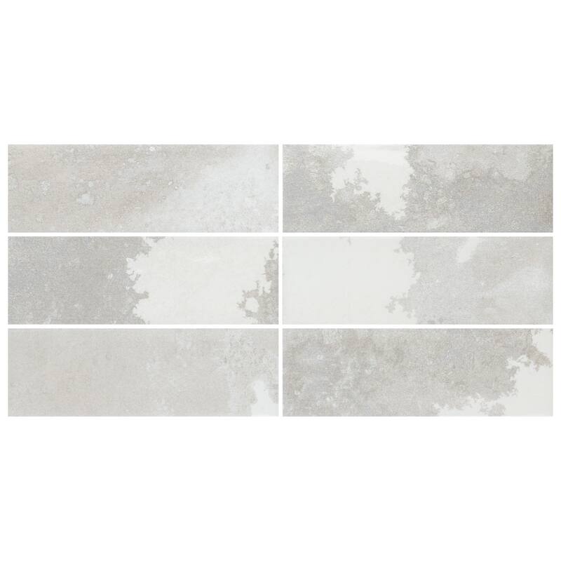 Merola Tile Kings Luxe Tradition Brick Silver 7-7/8" x 15-3/4" Ceramic Wall Tile