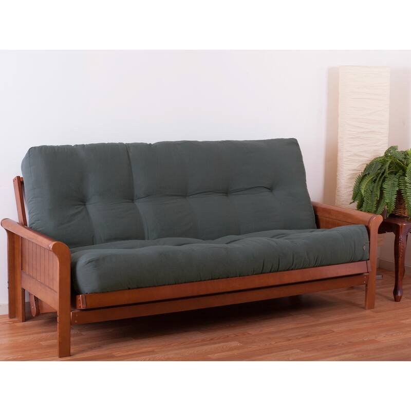 9-inch Thick Twill Futon Mattress (Twin, Full, or Queen) - Steel Grey - Queen