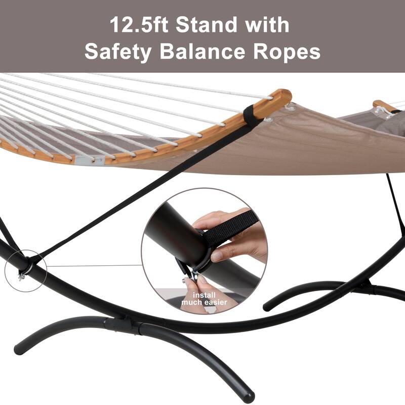 Portable Freestanding Hammock with Curved Stand for Outside