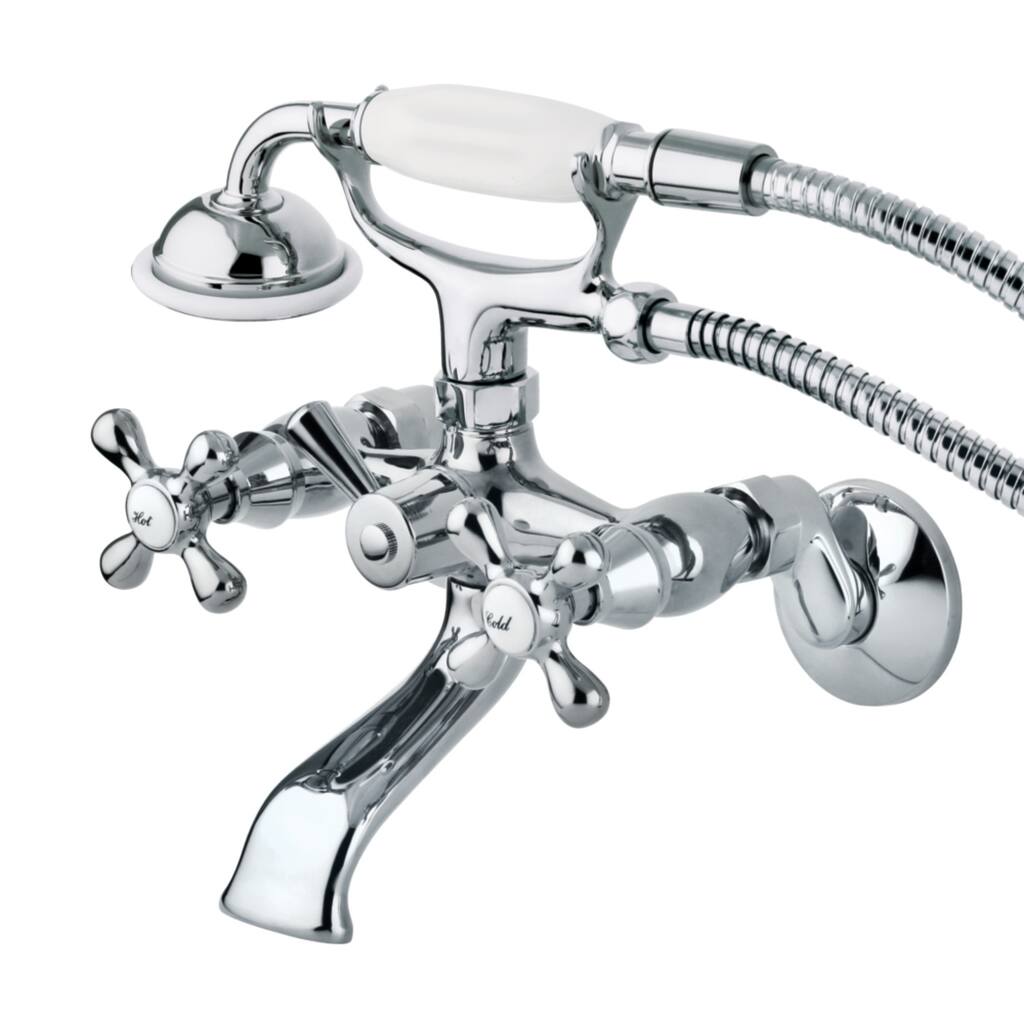 Kingston Adjustable Center Tub Wall Mount Clawfoot Tub Faucet