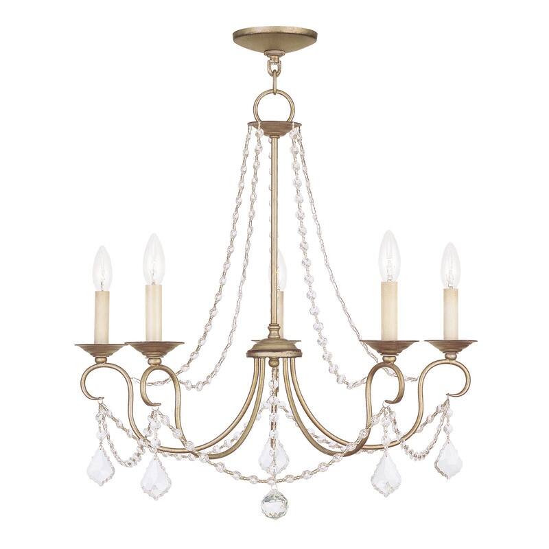 Livex Lighting 6-light Antique Silver Leaf Chandelier, 6515-73 - 25" Dia x 23" H